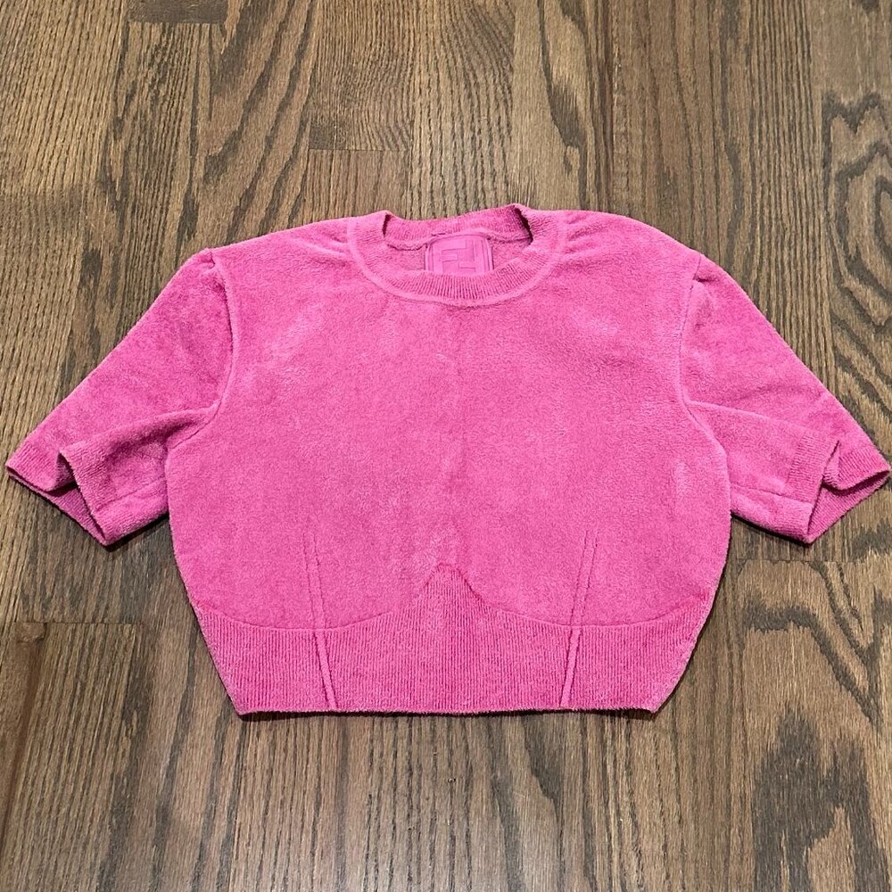 Fendi x Skims Velvet Knit Crop Top